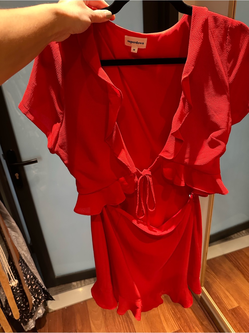 superdown Red Ruffle Mini Dress - Picture 3 of 4